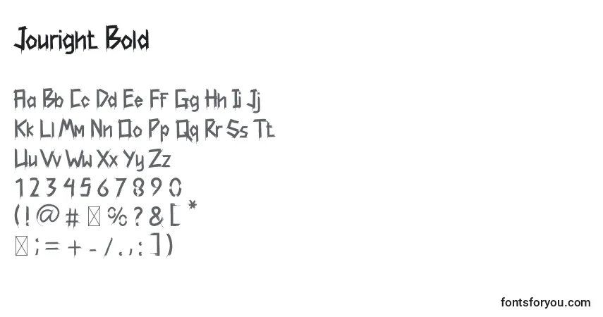 A fonte Jouright Bold – alfabeto, números, caracteres especiais