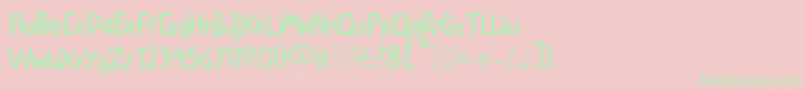 Jouright Bold-Schriftart – Grüne Schriften auf rosa Hintergrund