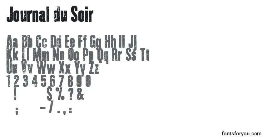 A fonte Journal du Soir – alfabeto, números, caracteres especiais