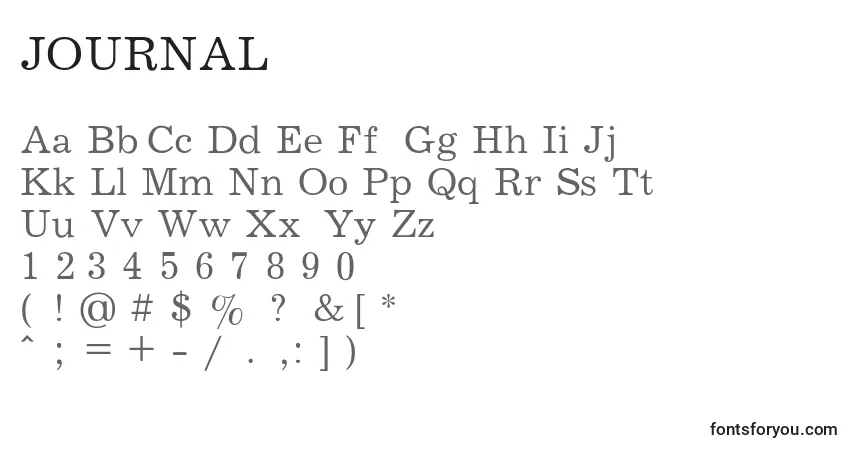 Fuente JOURNAL (131064) - alfabeto, números, caracteres especiales