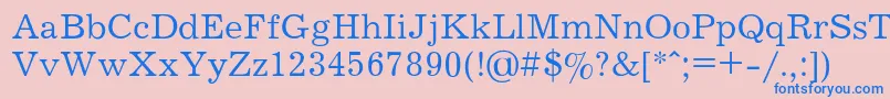 フォントJOURNAL – ピンクの背景に青い文字