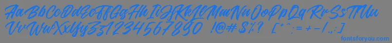 Jouska Font – Blue Fonts on Gray Background