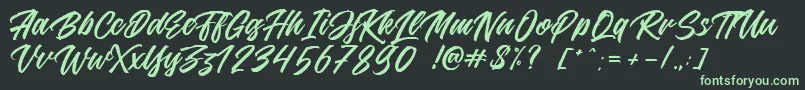 Jouska Font – Green Fonts on Black Background