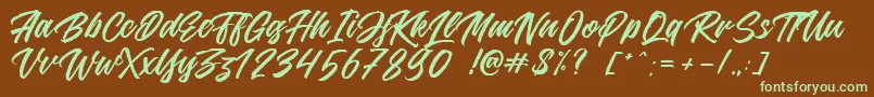 Jouska Font – Green Fonts on Brown Background