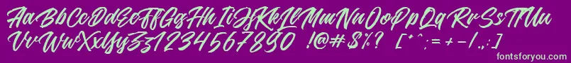 Jouska Font – Green Fonts on Purple Background