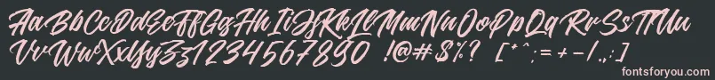 Jouska-Schriftart – Rosa Schriften auf schwarzem Hintergrund