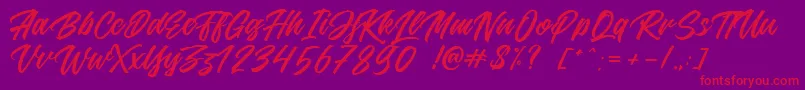 Шрифт Jouska – красные шрифты на фиолетовом фоне