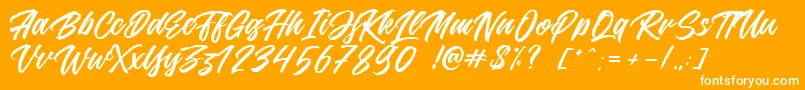 Jouska Font – White Fonts on Orange Background