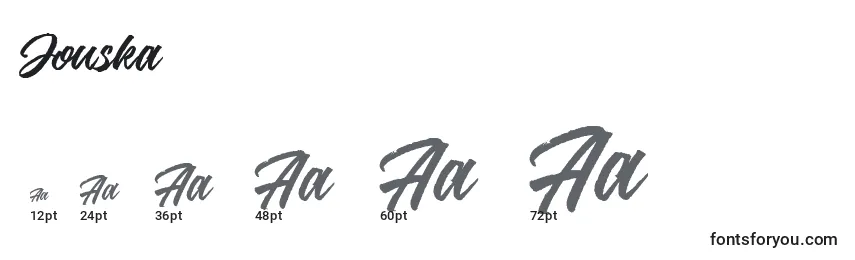 Размеры шрифта Jouska