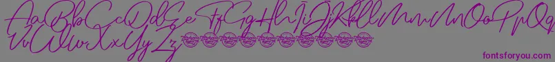 Jovanka demo-fontti – violetit fontit harmaalla taustalla