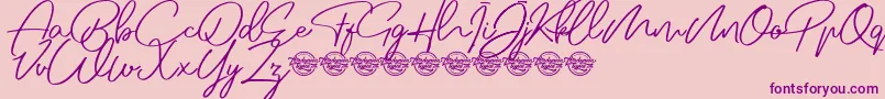 Jovanka demo-Schriftart – Violette Schriften auf rosa Hintergrund