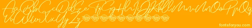 Jovanka demo Font – Yellow Fonts on Orange Background