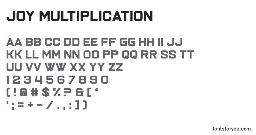 Шрифт Joy Multiplication – алфавит, цифры, специальные символы