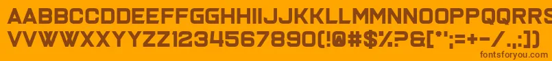 フォントJoy Multiplication – オレンジの背景に茶色のフォント