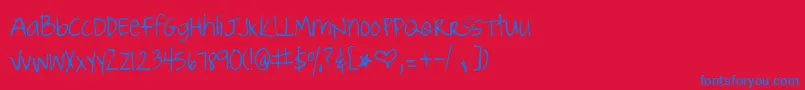Joyful Juliana Font – Blue Fonts on Red Background