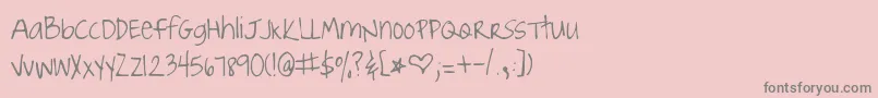 フォントJoyful Juliana – ピンクの背景に灰色の文字