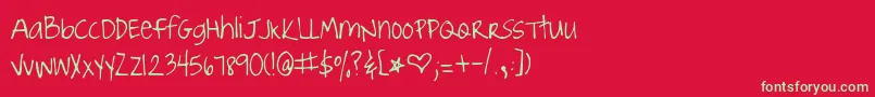 Joyful Juliana Font – Green Fonts on Red Background