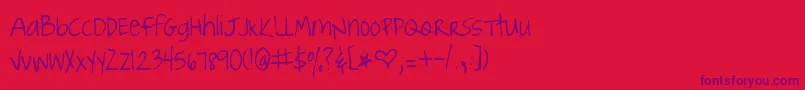 Joyful Juliana Font – Purple Fonts on Red Background