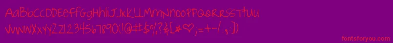 Joyful Juliana Font – Red Fonts on Purple Background