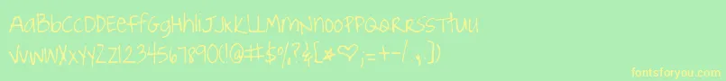 Joyful Juliana Font – Yellow Fonts on Green Background