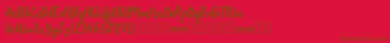 joyfulness script free for personal Font – Brown Fonts on Red Background