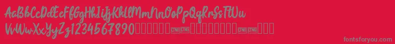 joyfulness script free for personal-Schriftart – Graue Schriften auf rotem Hintergrund