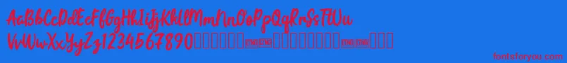 フォントjoyfulness script free for personal – 赤い文字の青い背景
