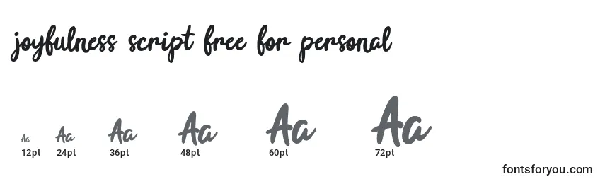 Joyfulness script free for personal Font Sizes