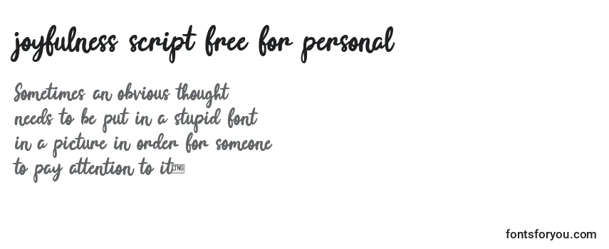 Joyfulness script free for personal-fontti