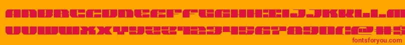 joyshark-Schriftart – Rote Schriften auf orangefarbenem Hintergrund