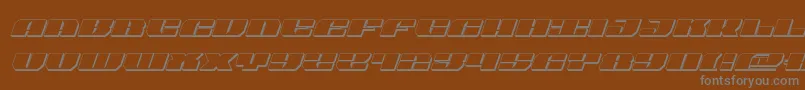 joyshark3dital-fontti – harmaat kirjasimet ruskealla taustalla