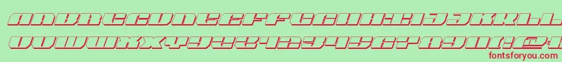 joyshark3dital-fontti – punaiset fontit vihreällä taustalla
