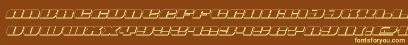 joyshark3dital-fontti – keltaiset fontit ruskealla taustalla