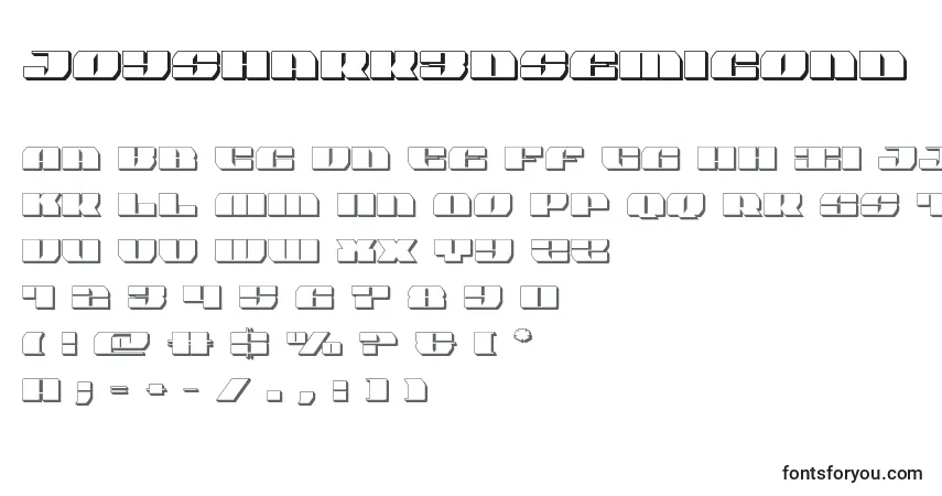 A fonte Joyshark3dsemicond – alfabeto, números, caracteres especiais