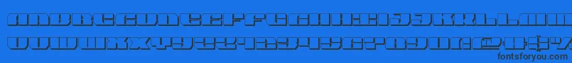 joyshark3dsemicond Font – Black Fonts on Blue Background