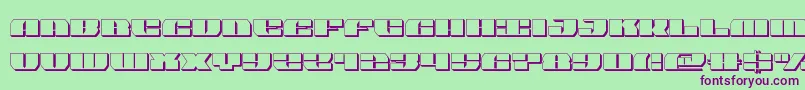 joyshark3dsemicond Font – Purple Fonts on Green Background