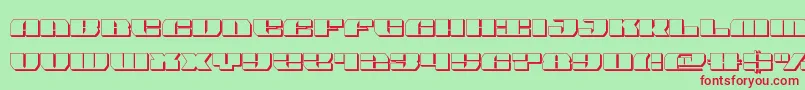 joyshark3dsemicond Font – Red Fonts on Green Background