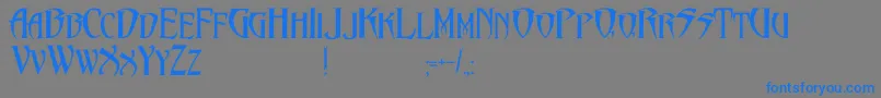 PentagramsMalefissent-Schriftart – Blaue Schriften auf grauem Hintergrund