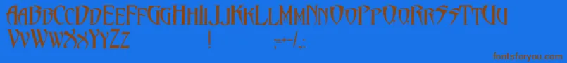 PentagramsMalefissent Font – Brown Fonts on Blue Background