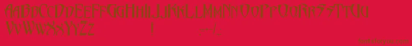 Czcionka PentagramsMalefissent – brązowe czcionki na czerwonym tle