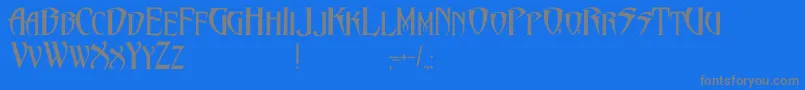 PentagramsMalefissent-fontti – harmaat kirjasimet sinisellä taustalla