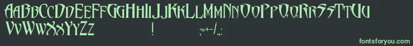 PentagramsMalefissent Font – Green Fonts on Black Background