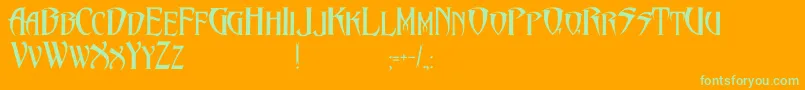 PentagramsMalefissent Font – Green Fonts on Orange Background