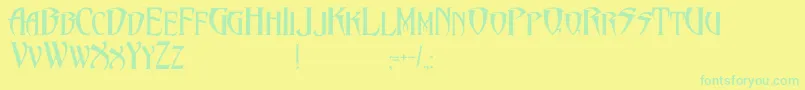 PentagramsMalefissent Font – Green Fonts on Yellow Background