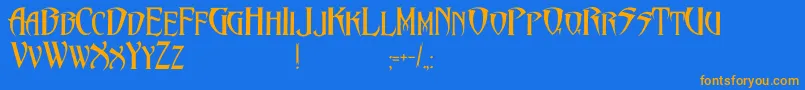 PentagramsMalefissent Font – Orange Fonts on Blue Background