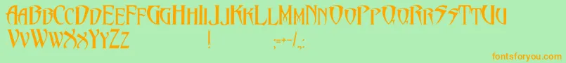 PentagramsMalefissent Font – Orange Fonts on Green Background