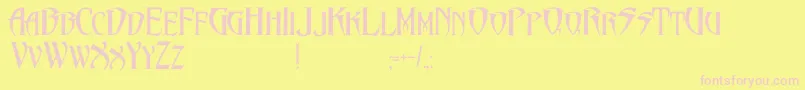 PentagramsMalefissent Font – Pink Fonts on Yellow Background