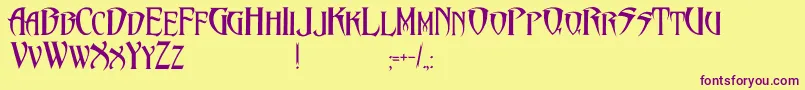 Шрифт PentagramsMalefissent – фиолетовые шрифты на жёлтом фоне