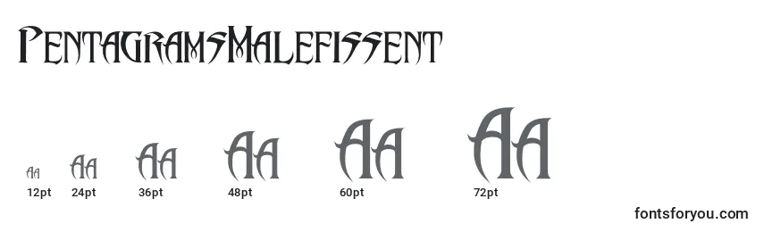 Размеры шрифта PentagramsMalefissent