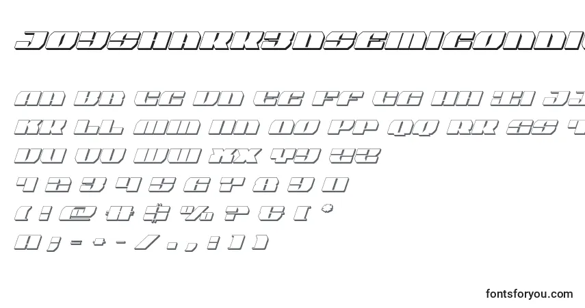 Fuente Joyshark3dsemicondital - alfabeto, números, caracteres especiales